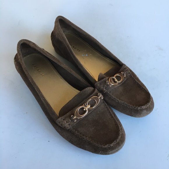 Coach Feathered Brown‎ Suede Fortunata Loafer - Picture 1 of 5